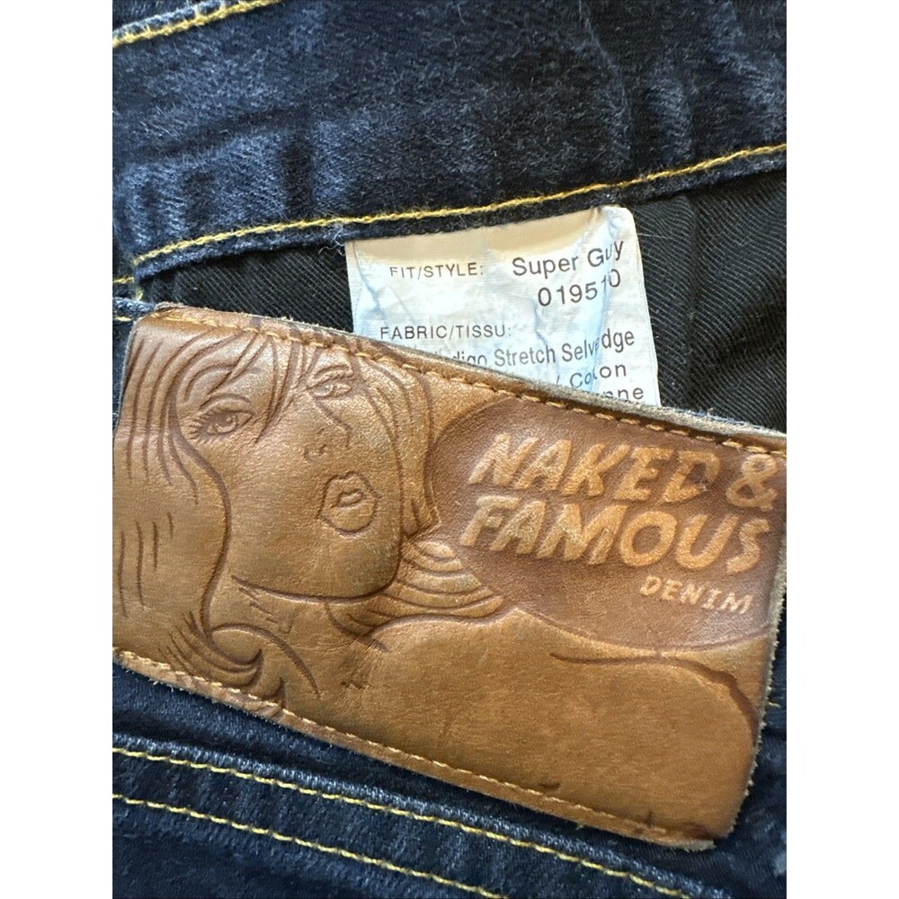 Naked And Famous Selvedge Denim Jeans Men’s 36 30 Indigo Straight Leg Super Guy